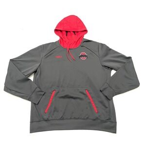 Ohio State Buckeyes Lebron James ELITE Nike Therma-Fit HoodieMen's XL Gray / Red